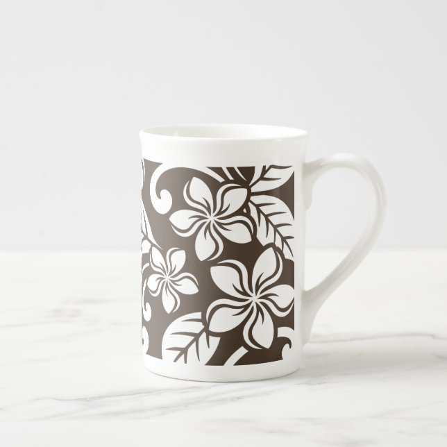 CANECA DE PORCELANA ILHA PLUMERIA (CAFÉ BROWN) (Direita)