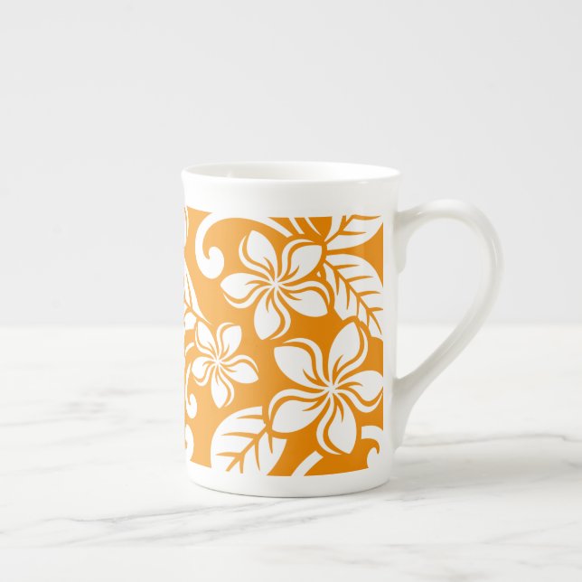CANECA DE PORCELANA ILHA PLUMERIA (LARANJA) (Direita)