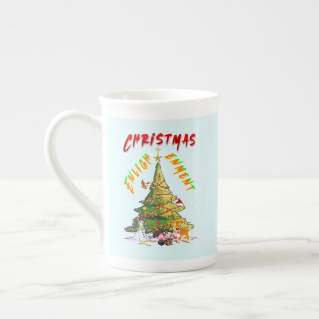 Caneca De Porcelana Iluminação de Natal (Esquerda)