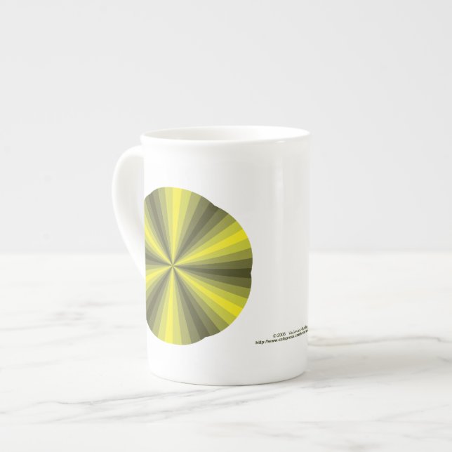 Caneca De Porcelana Ilusões Ópticas - Mug de Especialidade Amarelo (Frente Esquerda)