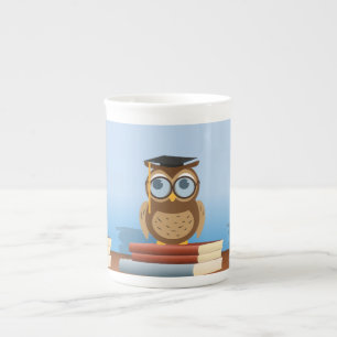 Caneca De Porcelana Ilustração de coruja