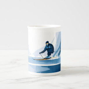 Caneca De Porcelana ilustração de esportes de inverno