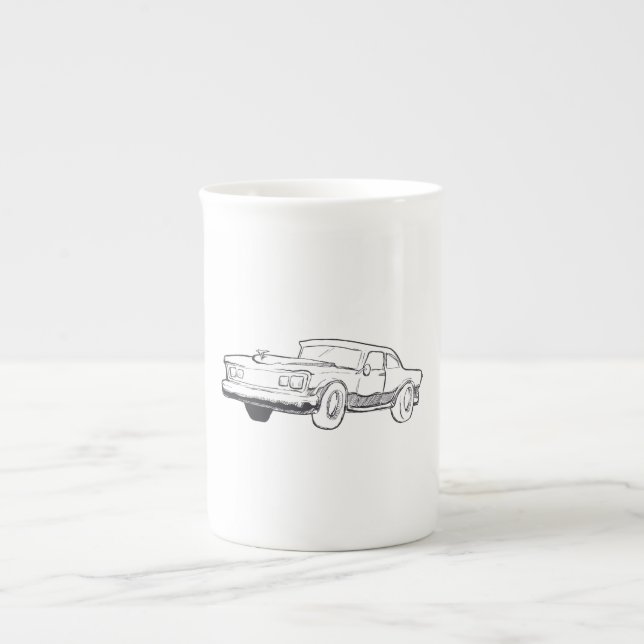 Caneca De Porcelana ilustração do veículo (Frente)