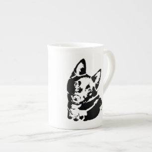 Caneca De Porcelana Imagem de Cão Schipperke