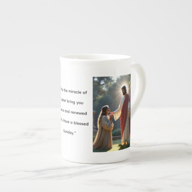 Caneca De Porcelana Imagens de Saudações de Páscoa (Frente Esquerda)