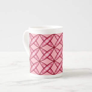 Caneca De Porcelana Impressão atômico moderno do meio século - rosa