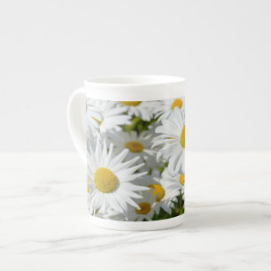 Caneca De Porcelana Impressão das flores da margarida branca