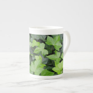 Caneca De Porcelana Impressão de Botânica de Ivy Verde