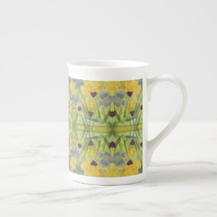 Caneca De Porcelana Impressão de Coração Floral de Aquarela