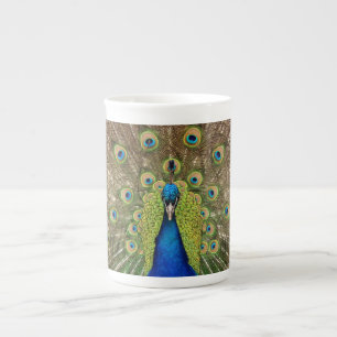 Caneca De Porcelana Impressão de pavão colorido