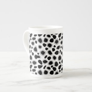 Caneca De Porcelana Impressão do leopardo - preto e branco