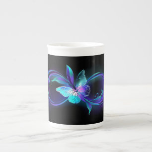 Caneca De Porcelana Infinidade brilhante com borboleta mágica