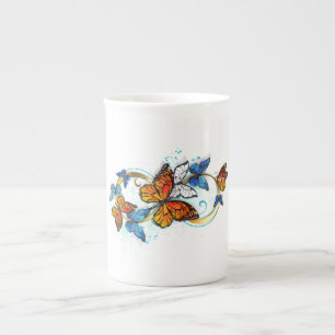 Caneca De Porcelana Infinidade de Borboletas Monarca