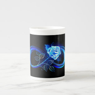 Caneca De Porcelana Infinito brilhante com rosa azul