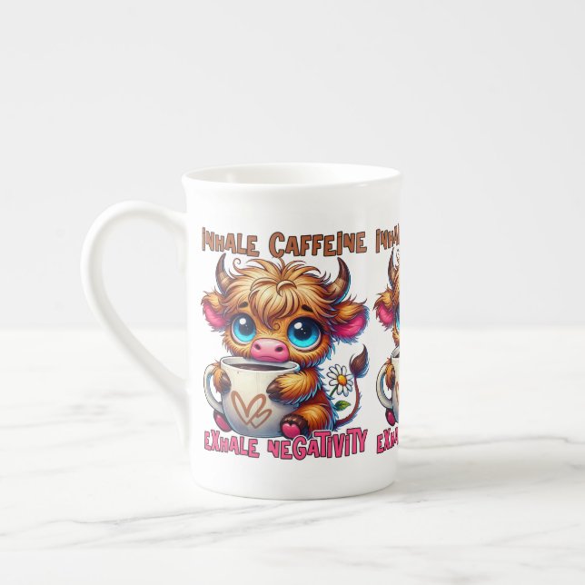 Caneca De Porcelana Inhale Caffeine Exhale Negativity  (Esquerda)