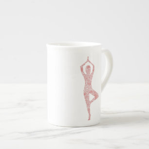 Caneca De Porcelana Ioga da pose da árvore