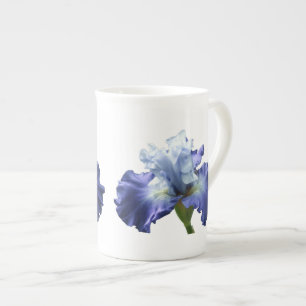 Caneca De Porcelana Íris Azul Profundo e Branco