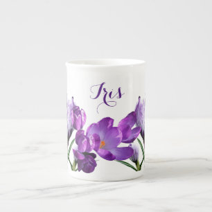 Caneca De Porcelana Iris personalizável: bonito flor roxa