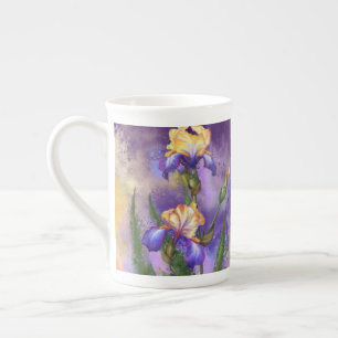 Caneca De Porcelana Irises Bone China Mug