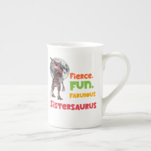 Caneca De Porcelana Irmãs Saurus Esquadrão de Dinossauros Irmãs Combin