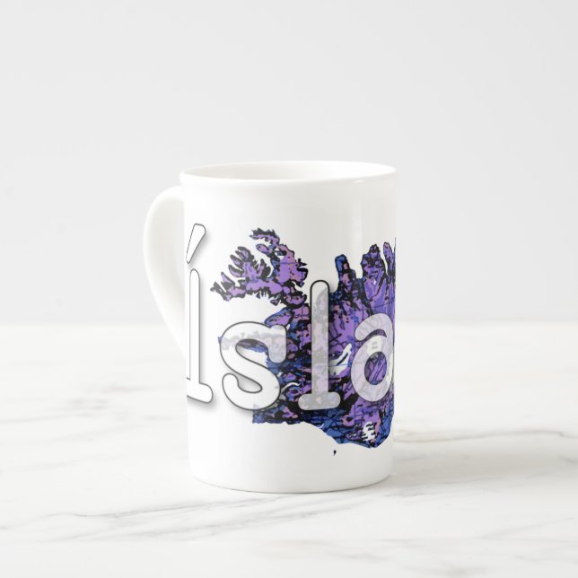 Caneca De Porcelana Islândia (Frente Esquerda)