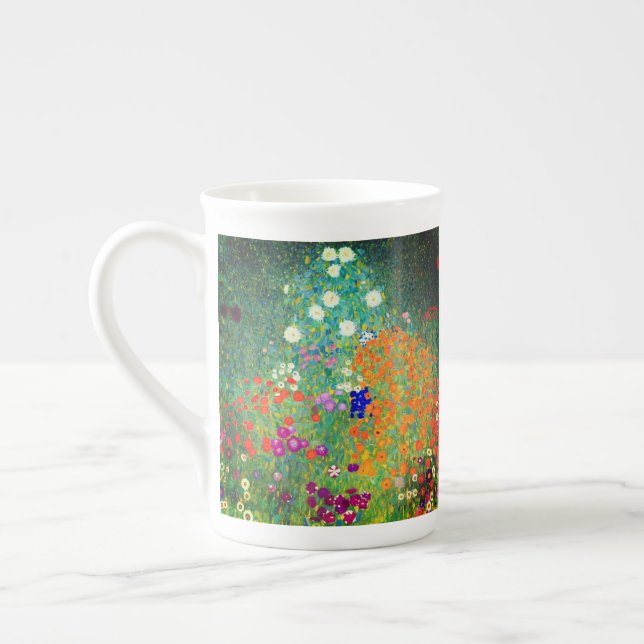 Caneca De Porcelana Jardim Flor Gustav Klimt (Esquerda)