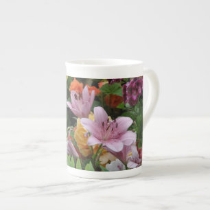 Caneca De Porcelana Jardim tropical colorido