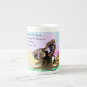 Caneca De Porcelana Jesus é senhor