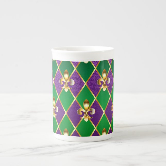 Caneca De Porcelana Jewelry Background Mardi Gras (Frente)