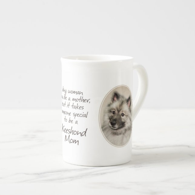 Caneca De Porcelana Keeshond Mãe Mug (Frente Esquerda)