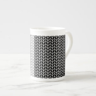 Caneca De Porcelana KNIT BRANCO e NEGRO China Tome