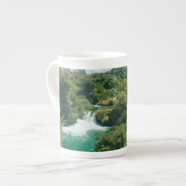 Caneca De Porcelana Krka Waterfall - Parque Nacional de Krka - Croácia (Frente Esquerda)