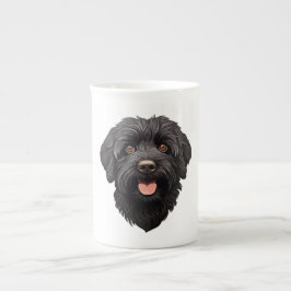 Caneca De Porcelana Labradoodle Black Dog
