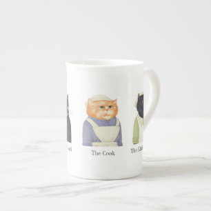 Caneca De Porcelana LADY GATO Osso China Mug + Texto