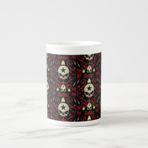 Caneca De Porcelana Lâmpada Gótica E Acessórios