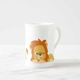 Caneca De Porcelana Leão de Cartoon de Cute Awake