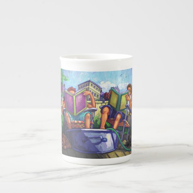 Caneca De Porcelana Leitura de Verão (Frente)