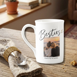 Caneca De Porcelana Lembrancinha de Melhores Amigas com Foto e Mensage