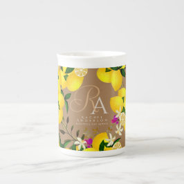 Caneca De Porcelana Lemon Monograma Brown