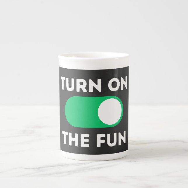 Caneca De Porcelana Ligue a diversão (Frente)