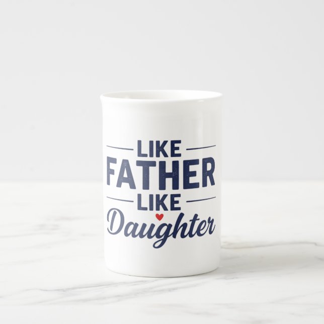 Caneca De Porcelana Like Father Like Daughter Text Design (Frente)