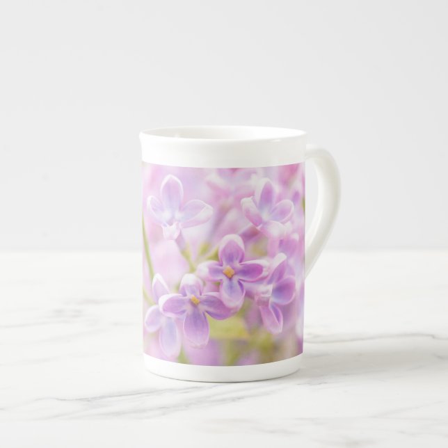 Caneca De Porcelana Lilac Flowers Mist (Frente Esquerda)