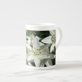 Caneca De Porcelana Lilases Brancas