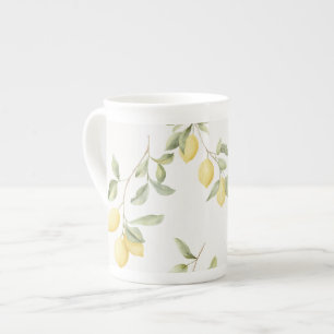 Caneca De Porcelana Limões Amarelos Fruta  