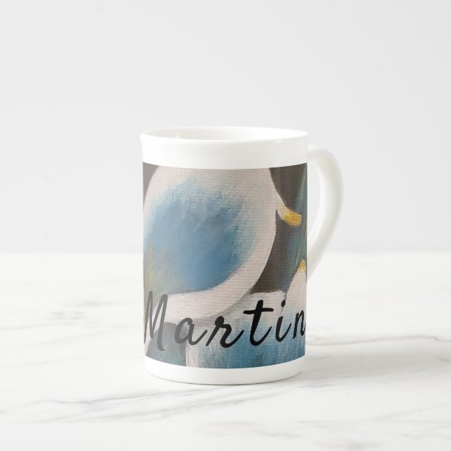 Caneca De Porcelana Linda Flor Personalizada Bone China Mug (Frente Esquerda)