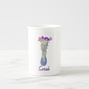 Caneca De Porcelana Linda ilustração da Flor Original Blooms
