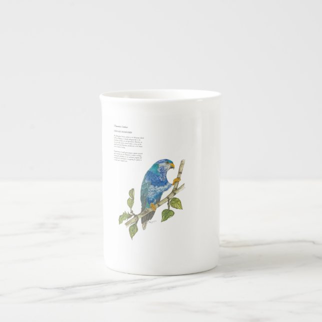 Caneca De Porcelana Linda Mão Pintada E Ameaçada Lorikeet (Frente)