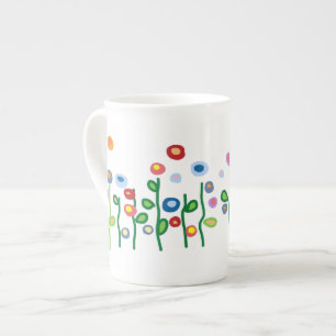 Caneca De Porcelana Lindas joias, flores brilhantes de arte