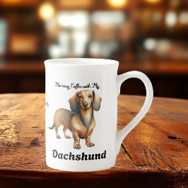 Caneca De Porcelana Lindíssimo Dachshund Marrom Personalize