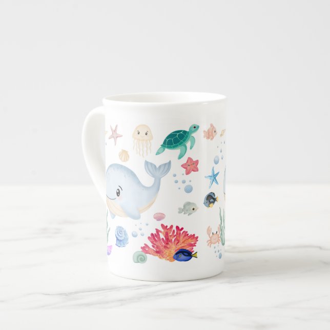 Caneca De Porcelana Lindo Debaixo Da Água (Frente Esquerda)